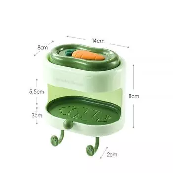 Настенная мыльница 3 в 1 с щеткой для мытья посуды, сливной щетиной, щеткой для чистки, бесплатная перфорация, мыльница для дома