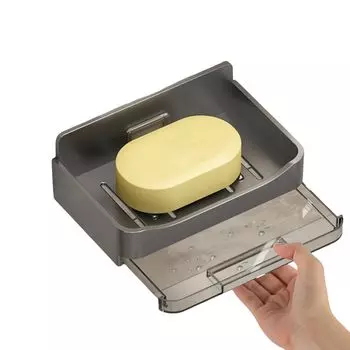 Настенная мыльница без перфорации, бытовая дренажная мыльница, двухслойная полка для хранения мыла, полка для хранения в ванной и туалете