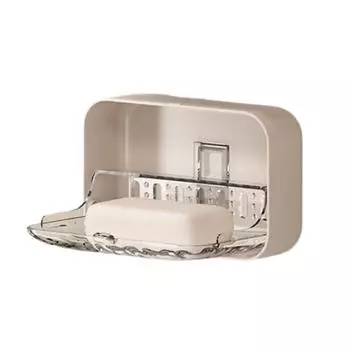 Настенная мыльница Держатель для мыла Органайзеры Не требуется сверление Дренаж Хранение в ванной комнате Органайзеры из АБС-пластика 1 белый