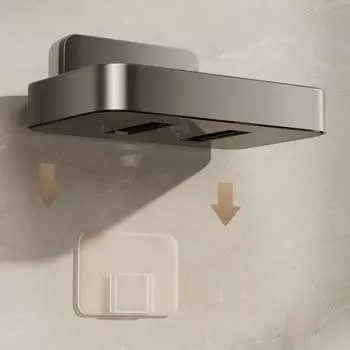 Настенная мыльница из алюминиевого цинкового сплава, держатель для мыла, съемный держатель для хранения губки, ванная комната чёрный