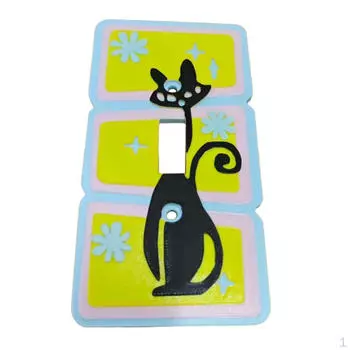 Настенная накладка с тумблером с дизайном кошки, сменная крышка для гостиной жёлтый