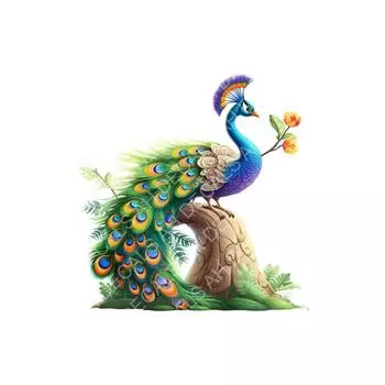 Настенная наклейка «Павлин» для детской комнаты, класса, игровой комнаты (60x60cm)
