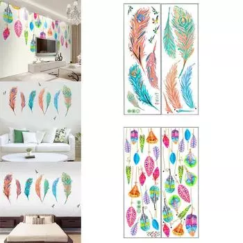 Настенная оклейка, окрашенная картина маслом, креативная цветная перо, декоративная живопись для гостиной, спальни A