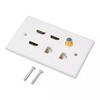 Настенная панель с HD-мультимедийным интерфейсом, 6 портов, ТВ-головка F, сетевая AV-панель CAT6 для дома