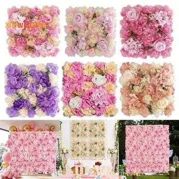 Настенная панель с искусственным цветком розы, свадебная вечеринка в честь ребенка, сделай сам, квадратный 3D цветочный настенный фон, декоративная опора для фотографии шампанского