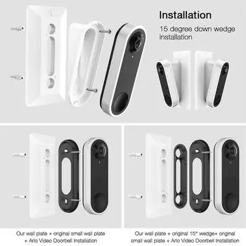 Настенная пластина поставляется с вертикальным клином 15 градусов для видеодомофона Arlo, совместима с видеодомофоном Arlo 1 чёрный