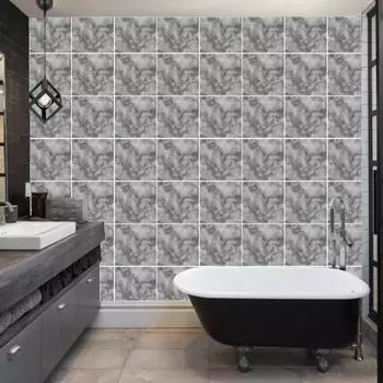 Настенная плитка ПВХ Decohandy 30х30см, 4 шт. - черная с мраморным узором, 0,36м2