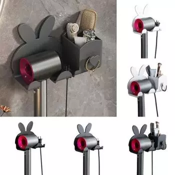 Настенная подставка для фена U-образной формы Прочная несущая способность Установка без сверления Универсальный фен A серый