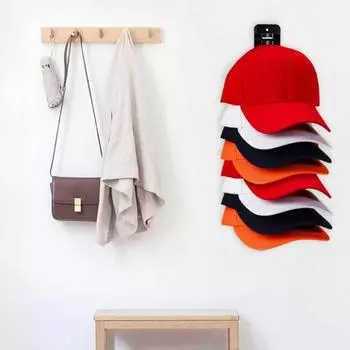 Настенная подставка для шляп-органайзер для 16 бейсболок. Установка клея без сверления. Вешалка для шляп. Моющийся компактный держатель для шляп для шкафа в спальне.