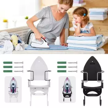 Настенная подставка для утюга Универсальная вешалка для гладильной доски Бытовая подставка для электрического утюга Термостойкие навесные аксессуары НОВИНКА чёрный