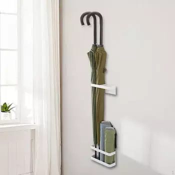 Настенная подставка для зонтов, сливная полка, регулируемая стойка для хранения чёрный