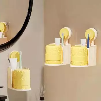 Настенная подставка для зубных щеток на присоске, пластиковый держатель для электрической зубной щетки для дома розовый