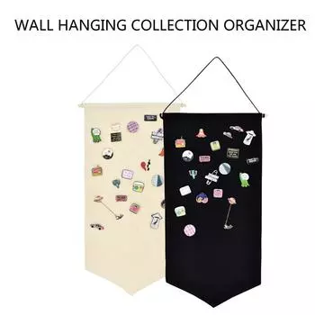 Настенная подвесная брошь для хранения ювелирных изделий, холст, стенд, держатель для баннера, органайзер для коллекции One Size