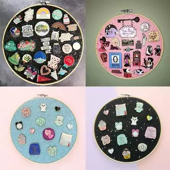 Настенная подвесная брошь для хранения значков, стойка для хранения ювелирных изделий, блестящие звездные украшения