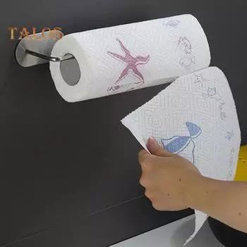 Настенная подвесная полка для хранения без перфорации и типа Puch с большой несущей способностью Рулон бумаги Диспенсер для чашки Держатель крышки Органайзер для кухонной утвари Полотенце для ванной комнаты A