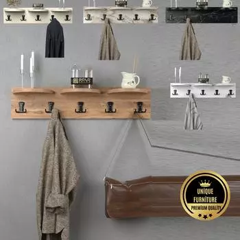 Настенная полка 80 см, вешалка, настенная вешалка для одежды, вешалка для одежды - 5 различных вариантов цвета