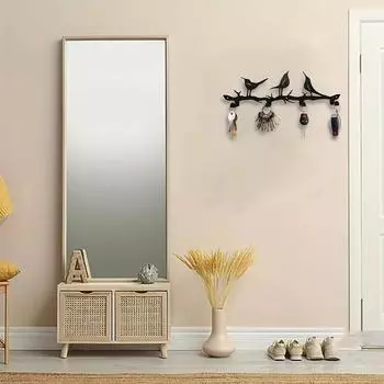 Настенная полка для хранения ключей в стиле «Птица» — металлический подстаканник с органайзером для экономии места, стильный декор для дома, функциональное настенное искусство M чёрный