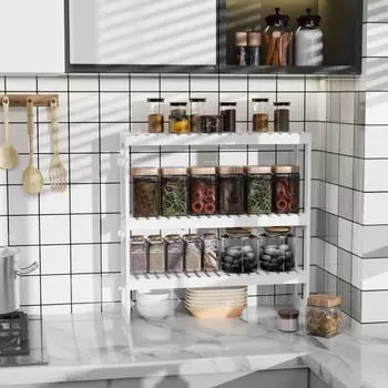 Настенная полка для хранения, настенная, 3-х ярусная, большая вместимость, стабильная конструкция, регулируемая высота слоя, кухня