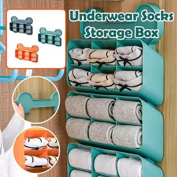 Настенная полка для хранения нижнего белья, креативный шкаф, ящик для хранения носков, контейнер для бюстгальтеров для нескольких спален, подвесная перегородка B