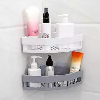 Настенная полка для хранения Угловая душевая кабина Прочная несущая способность Легко устанавливается Съемный душ хаки