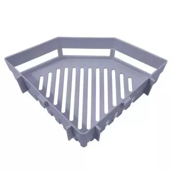 Настенная полка для хранения Угловая полка для душа Высокая грузоподъемность Легко установить Съемный органайзер для душа с дренажным отверстием AVE серый