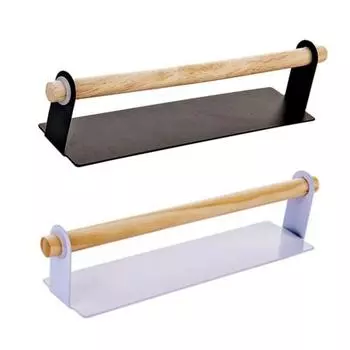 Настенная полка для хранения в ванной комнате без сверления, держатель для полотенец, кухонная вешалка чёрный