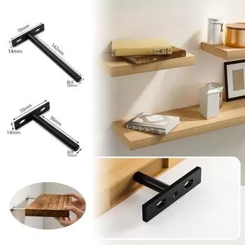 Настенная полка для хранения вещей Невидимая плавающая полка Металлические кронштейны Скрытая прочная опора Мебельная фурнитура 1Pcs