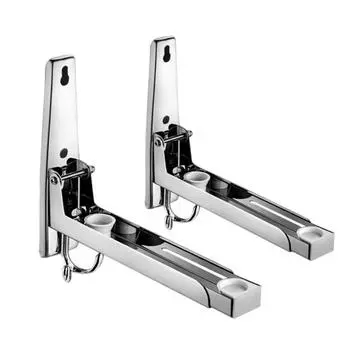 Настенная полка для микроволновой печи, высокая грузоподъемность, простая установка, подставка из нержавеющей стали для электрической духовки, настенный кронштейн серебряный