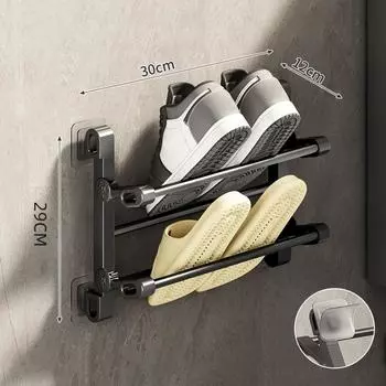 Настенная полка для обуви, не требующая сверления, полка для тапочек, крючок для тапочек для ванной комнаты, полка для хранения обуви, сушилка, дверной подвесной держатель для обуви A