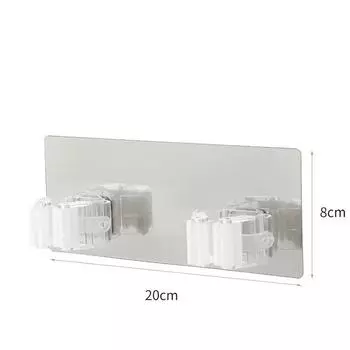 Настенная полка для швабры, органайзер для ванной комнаты и кухни, вешалка для щеток, вешалка для хранения, подвесные рельсы, инструменты для чистки Double белый