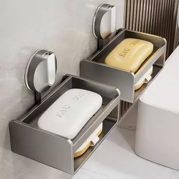 Настенная полка для сушки белья, утолщенная мыльница, присоска, мыльница, балкон Style 1