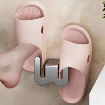 Настенная полка для тапочек, алюминиевая полка для обуви, экономия места, полка для сушки обуви, крючок для тапочек, домашний органайзер для хранения обуви