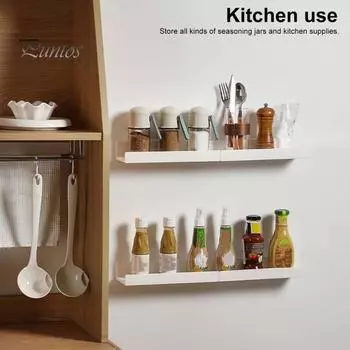 Настенная полка для ванной комнаты, наклейки без следов, простая установка, стеллаж для хранения, домашний декор, настенная полка, кухонные игрушки, органайзер для предметов первой необходимости белый