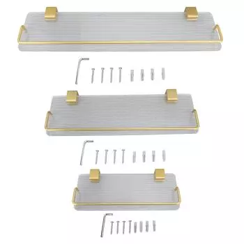 Настенная полка для ванной комнаты, устойчивая к ржавчине, водонепроницаемая, современная акриловая панель, плавающая полка для хранения полотенец, туалетных принадлежностей 30cm / 11.8in