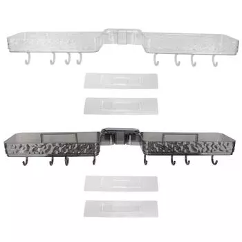 Настенная раковина Caddy водостойкая складная прочная универсальная душевая стойка полка органайзер для ванной Transparent Grey