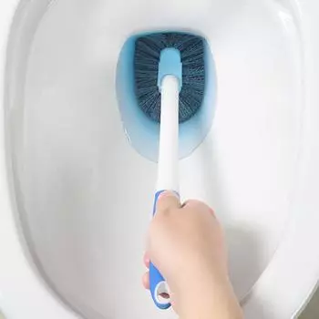 Настенная щетка для туалета S-типа с изогнутой головкой, щетка для угловых щелей, мягкие щетинки, бытовые чистящие средства, аксессуары серый
