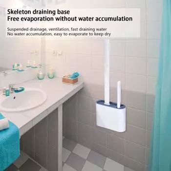 Настенная щетка для унитаза с держателем, силиконовая щетка для унитаза с длинной ручкой, мягкая щетина, щетка для чистки туалета, аксессуары для ванной комнаты