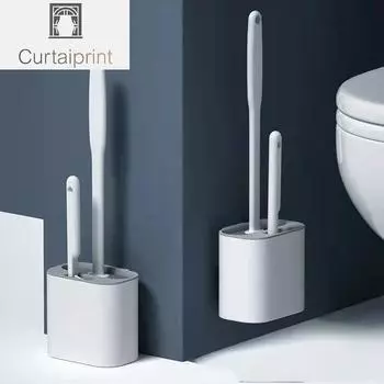Настенная щетка для унитаза с силиконовой головкой из TPR с держателем, чистящие средства для аксессуаров для туалета, чистящие средства, аксессуары для ванной комнаты белый