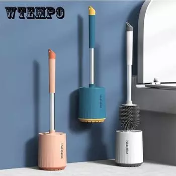 Настенная силиконовая щетка для унитаза, бытовая щетка для ванной комнаты, мягкая щетка для чистки без мертвого угла 1pc белый