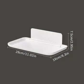 Настенная складная полка, экономящая место, складная стойка для хранения, держатель для телефона без перфорации, лоток для хранения Wi-Fi-маршрутизатора, домашний органайзер S