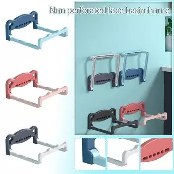 Настенная складная полка для хранения умывальника, крышка держателя полки, самоклеящаяся One Size синий