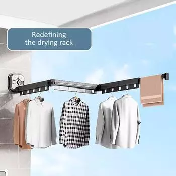 Настенная складная сушилка для одежды из алюминиевого сплава с присоской, идеально подходит для ванной комнаты, балкона