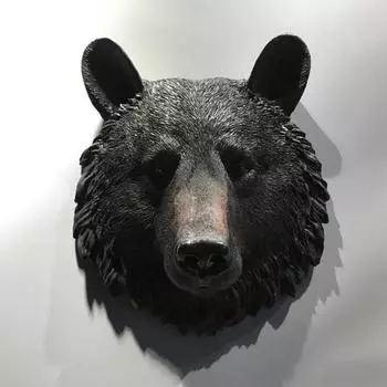 Настенная скульптура с 3D-эффектом, гладкими краями, голова животного из смолы, статуя украшения стены B