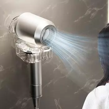 Настенная стойка для фена, держатель для выпрямителя с присоской, легкая регулировка угла поворота, простая в установке стойка для аксессуаров для фена