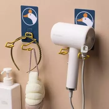 Настенная стойка для фена, металлическая подставка для фена, держатель, наклейка, полка для ванной комнаты, вешалка для хранения фена для волос