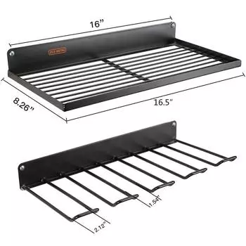 Настенная стойка для хранения электродрелей и отверток с возможностью зарядки, дизайн Iron Art. single layer shelf