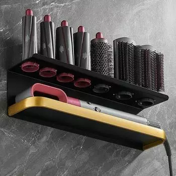 Настенная стойка для хранения фена Yousheng, прочная, несущая, простая в установке, многофункциональный выпрямитель для ванной комнаты, органайзер для инструментов для волос A