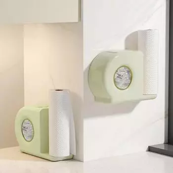 Настенная стойка для хранения пищевой пленки 2 в 1 Ящик для хранения шапочек для душа Держатель для салфеток для кухни Style A