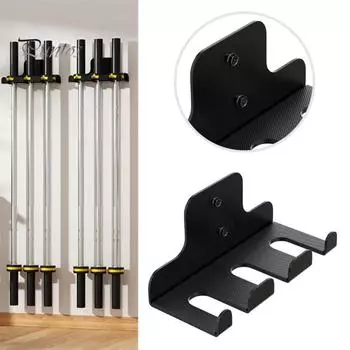 Настенная стойка для хранения штанги, прочная, несущая, универсальная, простая установка, многофункциональная, подвесная стойка для штанги, фитнес-оборудование чёрный