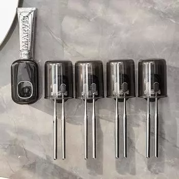 Настенная стойка для хранения зубных щеток, непробиваемый набор стаканов для ополаскивателя полости рта, держатель зубных щеток для дома